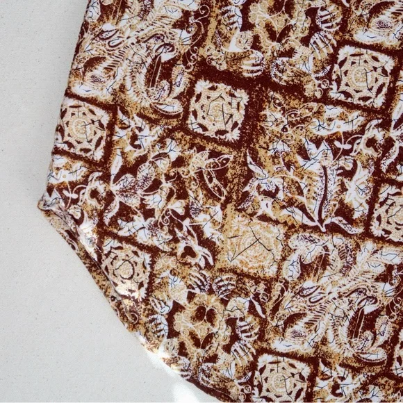 Vintage Contempo Casuals Brown and Ochre Print Set Tank Top & Wrap Skort - Picture 8 of 17